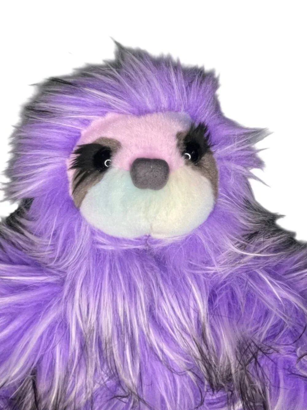 Aurora Purple Sloth Plush Toy With Long Fur Soft Polyester 18 Inches